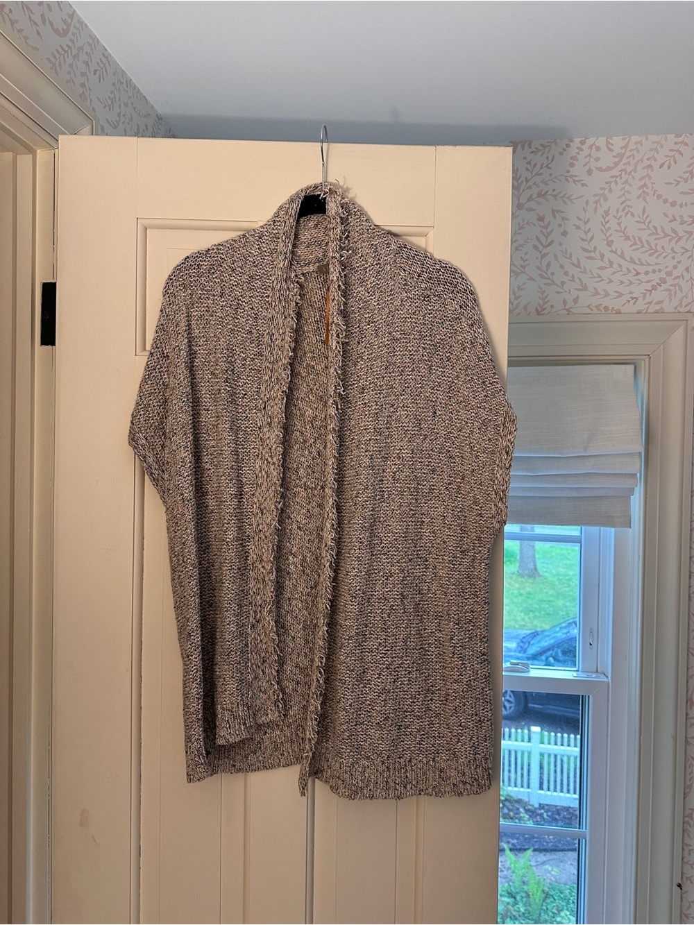Lilla P Multitone Knit Open-Front Cardigan in Neutral Speckle